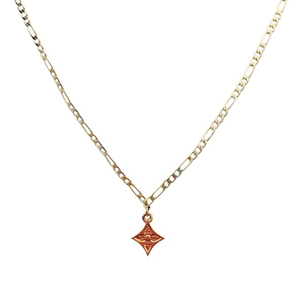 Louis Vuitton Repurposed Pendant in Figaro Link Necklace - Picture 1 of 2